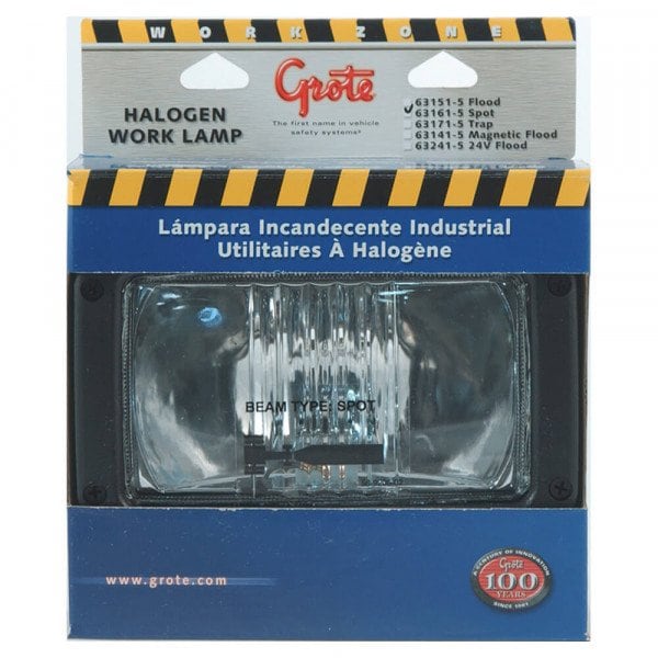 Clr-Spot- Rect. Halogen Work-Retail Pk, 63161-5